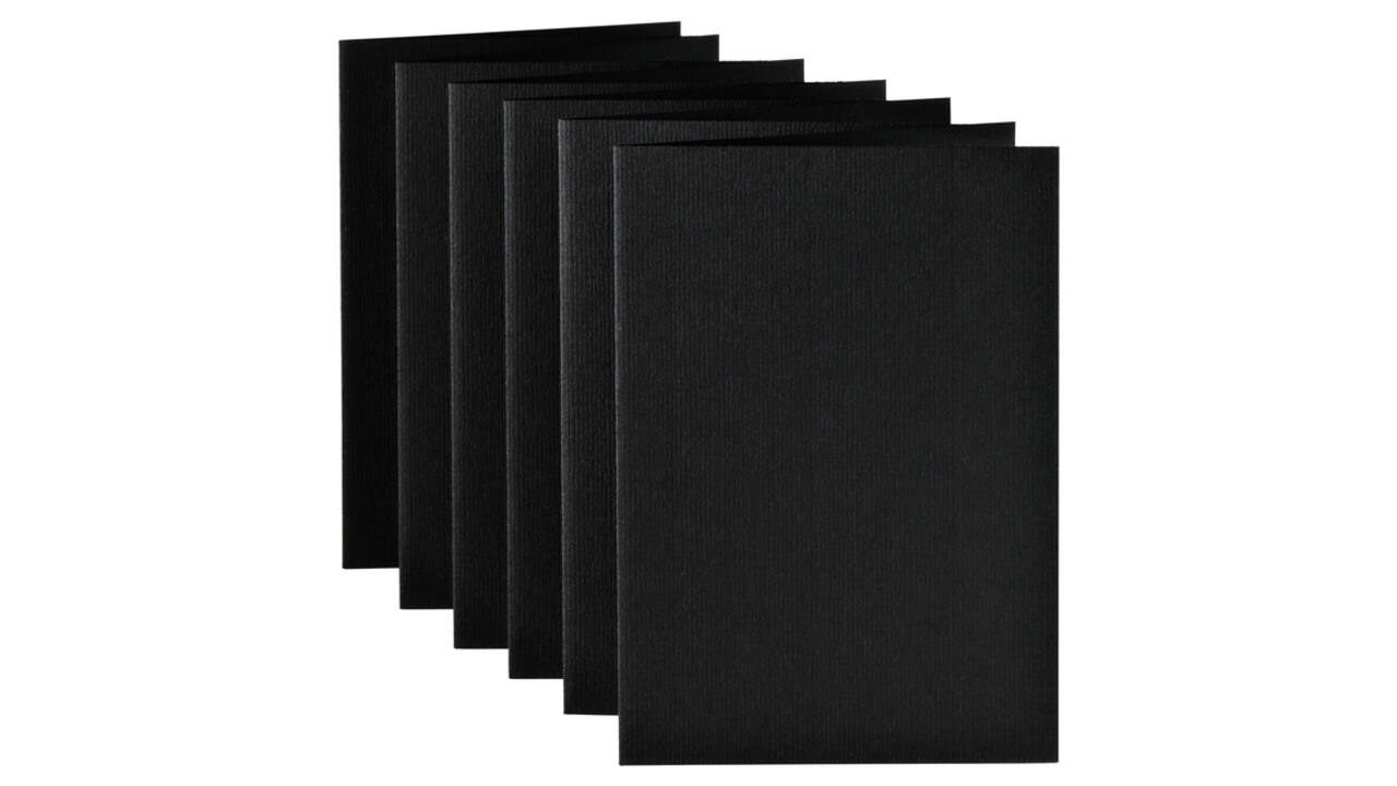 Correspondentiekaart Papicolor dubbel 105x148mm ravenzwart pak à 6 stuks