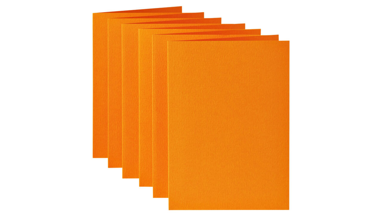 Correspondentiekaart Papicolor dubbel 105x148mm oranje pak à 6 stuks