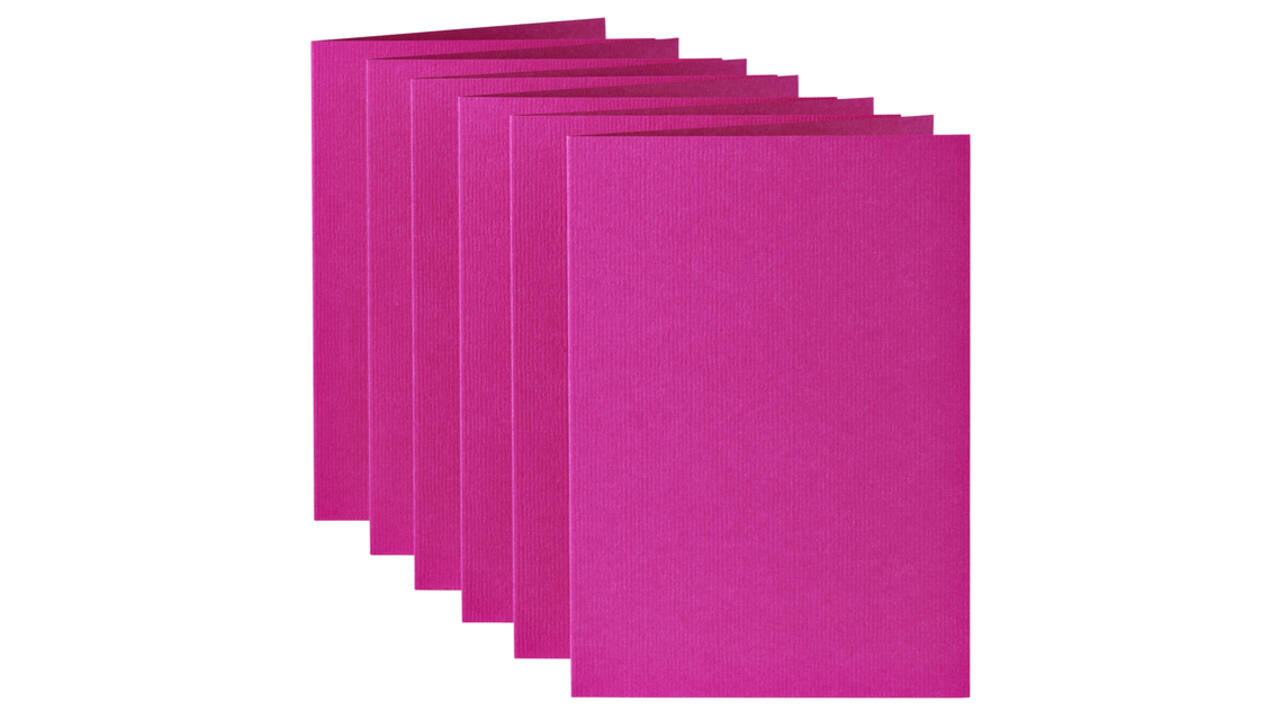 Correspondentiekaart Papicolor dubbel 105x148mm felroze pak à 6 stuks
