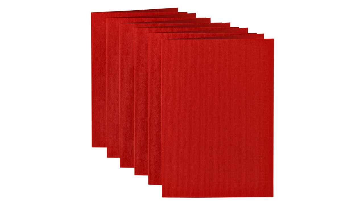 Correspondentiekaart Papicolor dubbel 105x148mm rood pak à 6 stuks