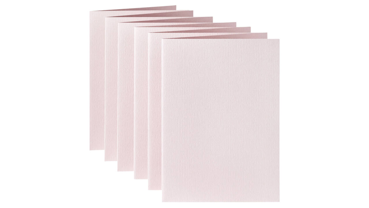 Correspondentiekaart Papicolor dubbel 105x148mm lichtroze pak à 6 stuks