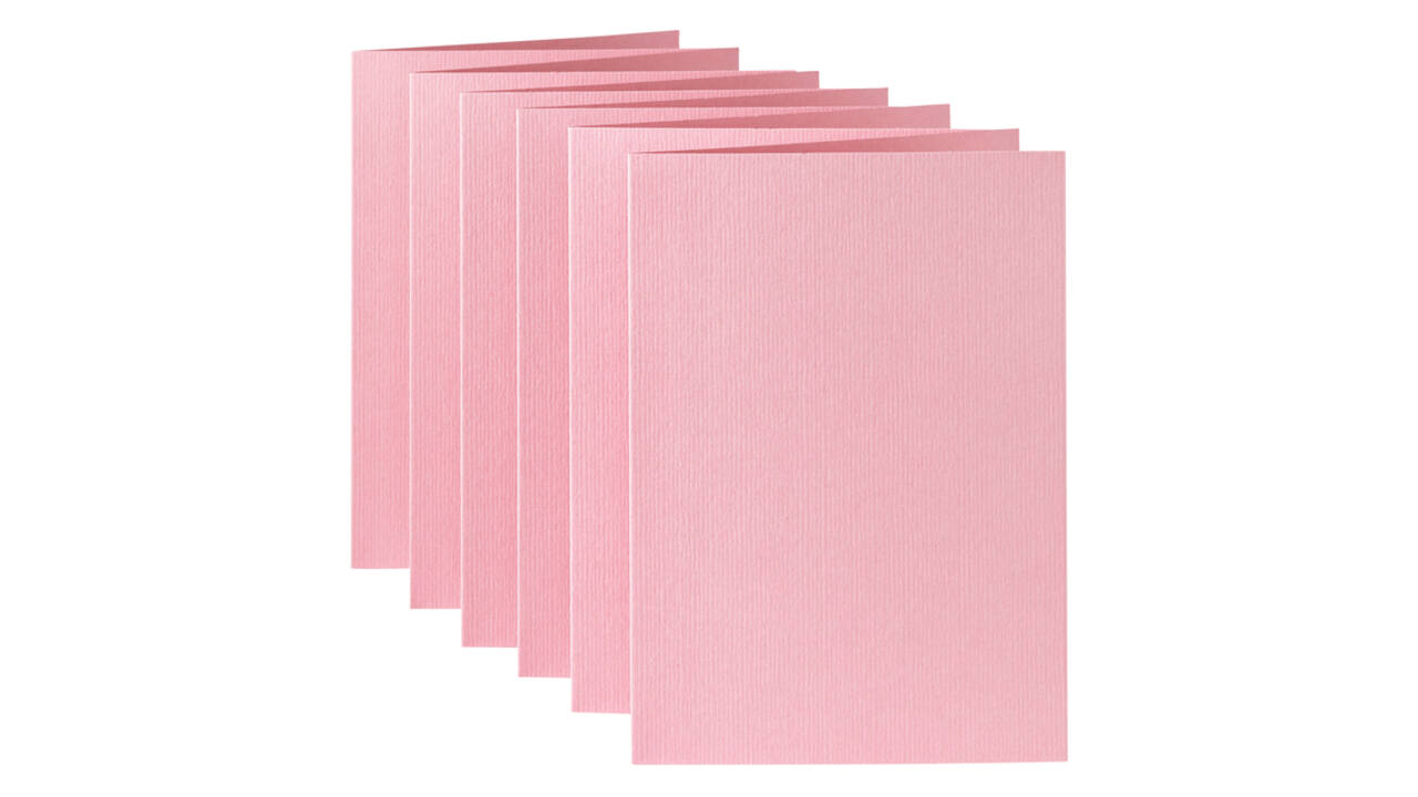 Correspondentiekaart Papicolor dubbel 105x148mm babyroze pak à 6 stuks