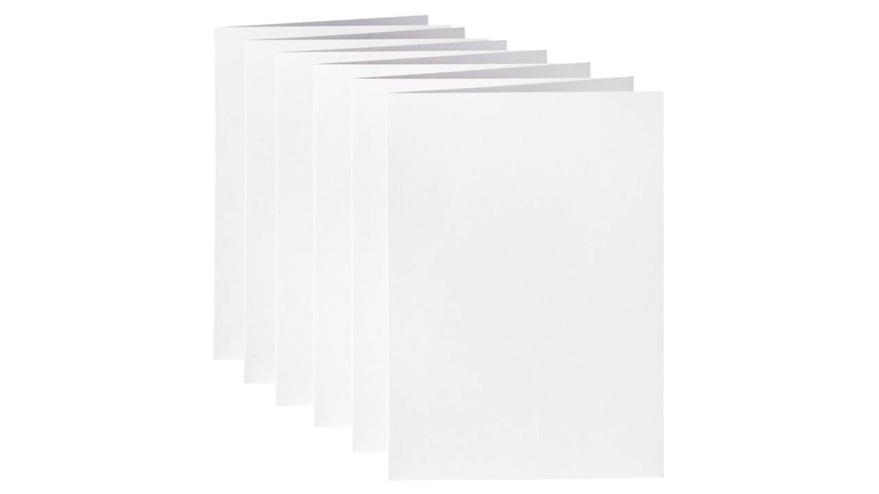 Correspondentiekaart Papicolor dubbel 105x148mm kraft wit pak à 6 stuks