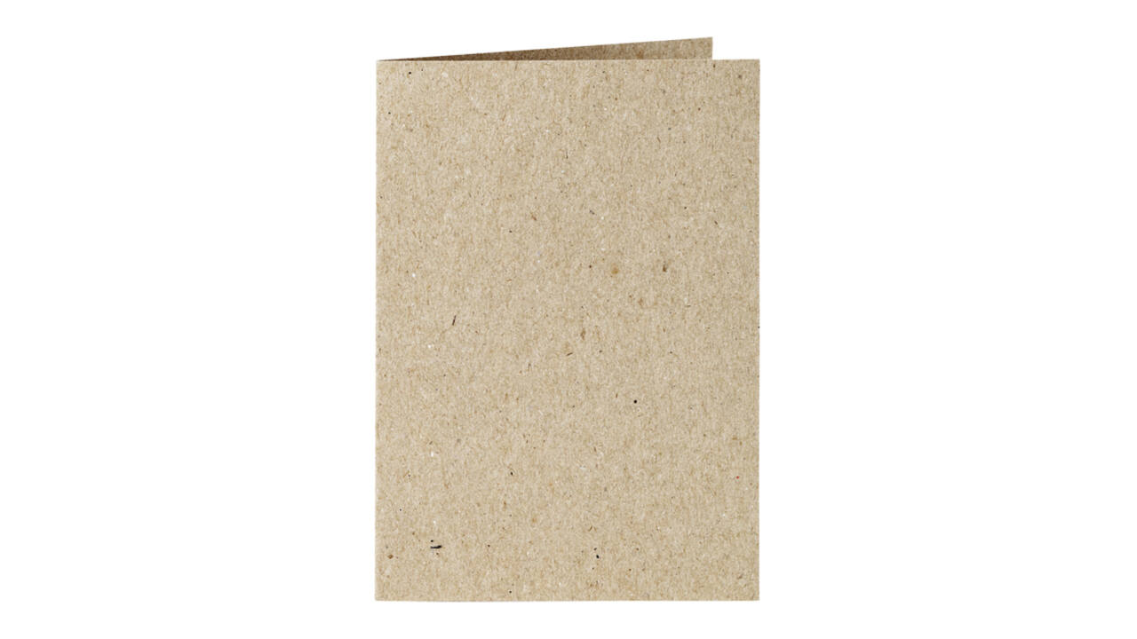 Correspondentiekaart Papicolor dubbel 105x148mm kraft grijs pak à 6 stuks