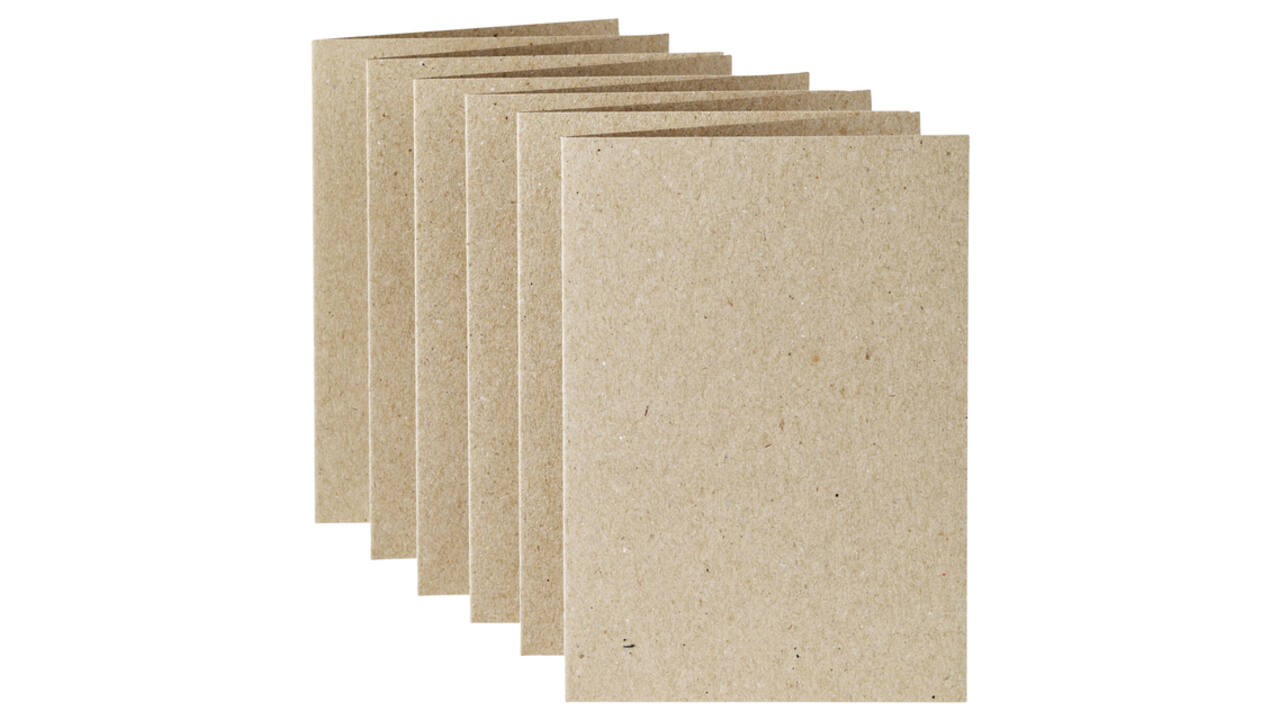 Correspondentiekaart Papicolor dubbel 105x148mm kraft grijs pak à 6 stuks