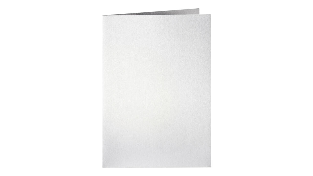 Correspondentiekaart Papicolor dubbel 105x148mm metallic parelwit pak à 6 stuks