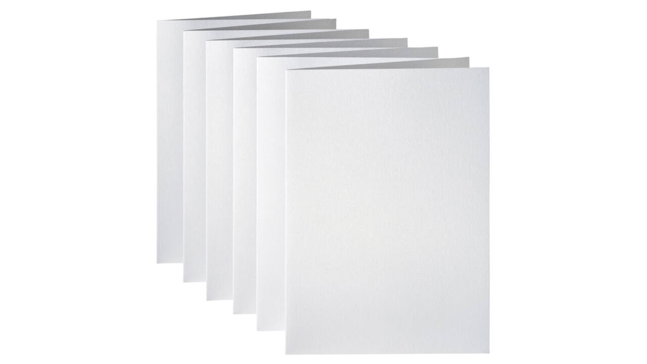 Correspondentiekaart Papicolor dubbel 105x148mm metallic parelwit pak à 6 stuks