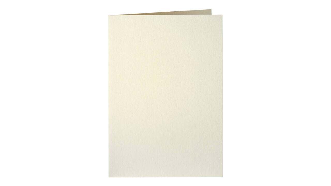 Correspondentiekaart Papicolor dubbel 105x148mm metallic ivoor pak à 6 stuks