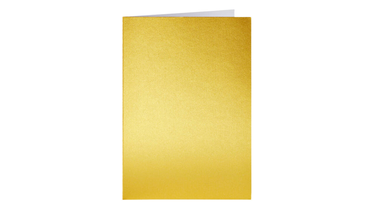 Correspondentiekaart Papicolor dubbel 105x148mm metallic goud pak à 6 stuks
