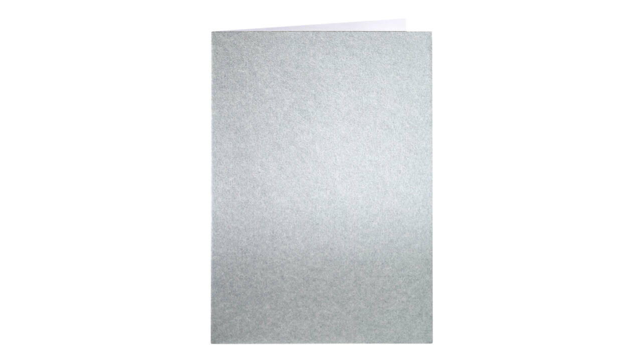 Correspondentiekaart Papicolor dubbel 105x148mm metallic zilver pak à 6 stuks