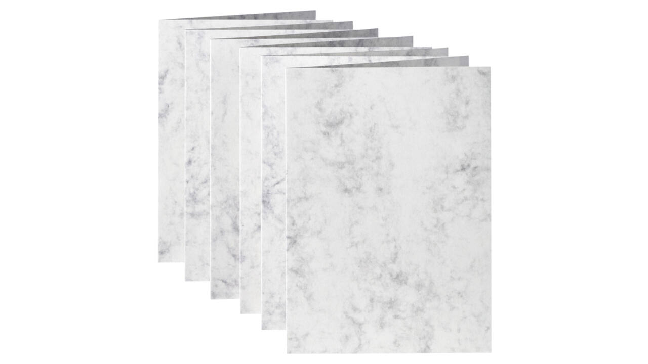 Correspondentiekaart Papicolor dubbel 105x148mm marmer grijs pak à 6 stuks