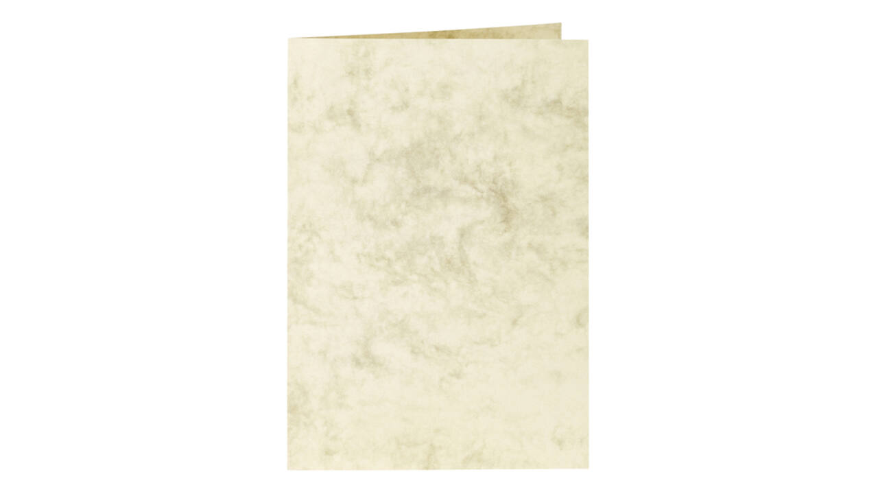 Correspondentiekaart Papicolor dubbel 105x148mm marmer ivoor pak à 6 stuks