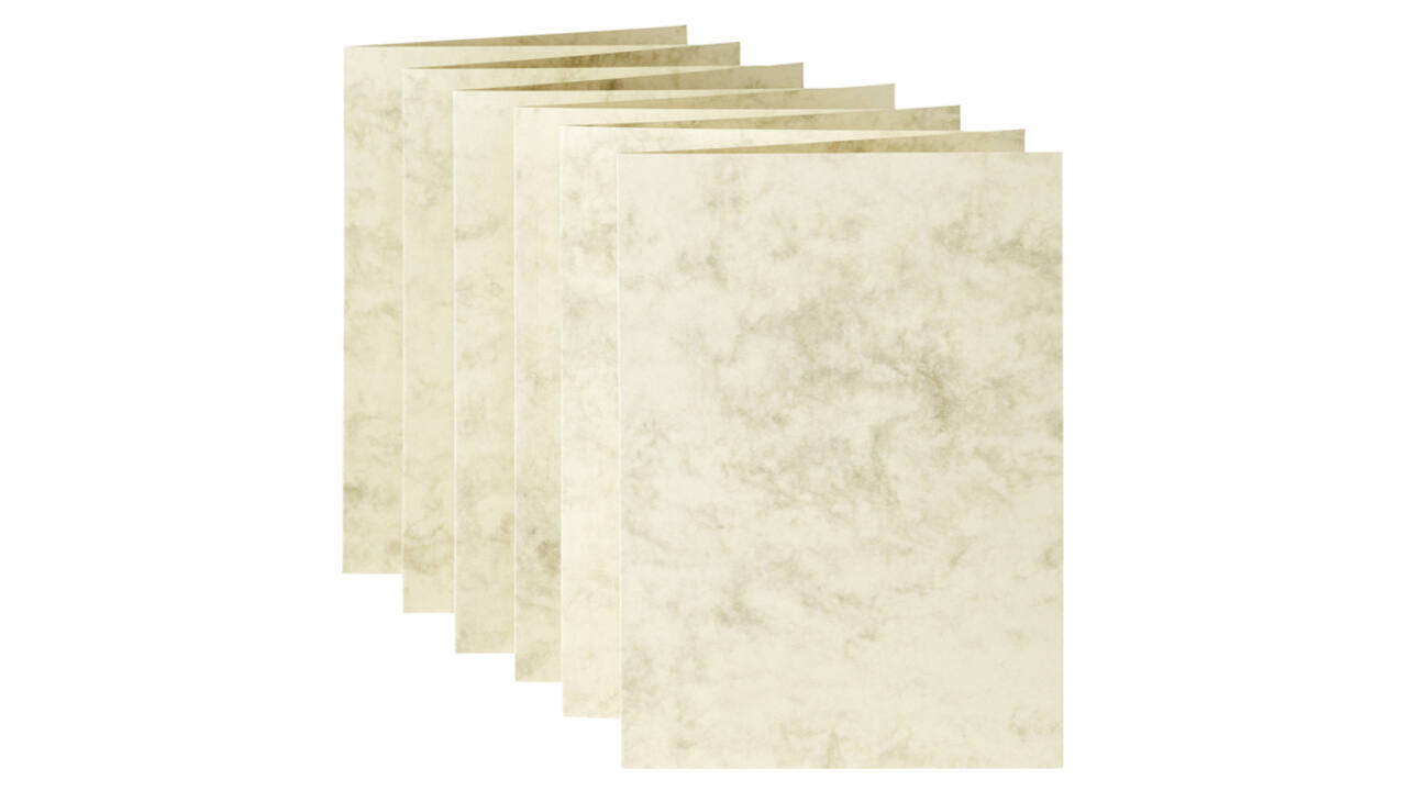 Correspondentiekaart Papicolor dubbel 105x148mm marmer ivoor pak à 6 stuks