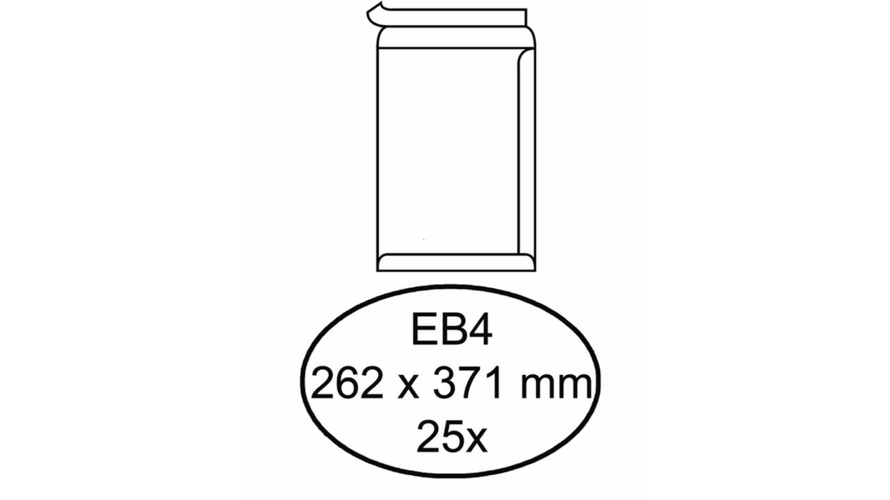 Envelop Hermes akte EB4 262x371mm zelfklevend wit pak à 25 stuks