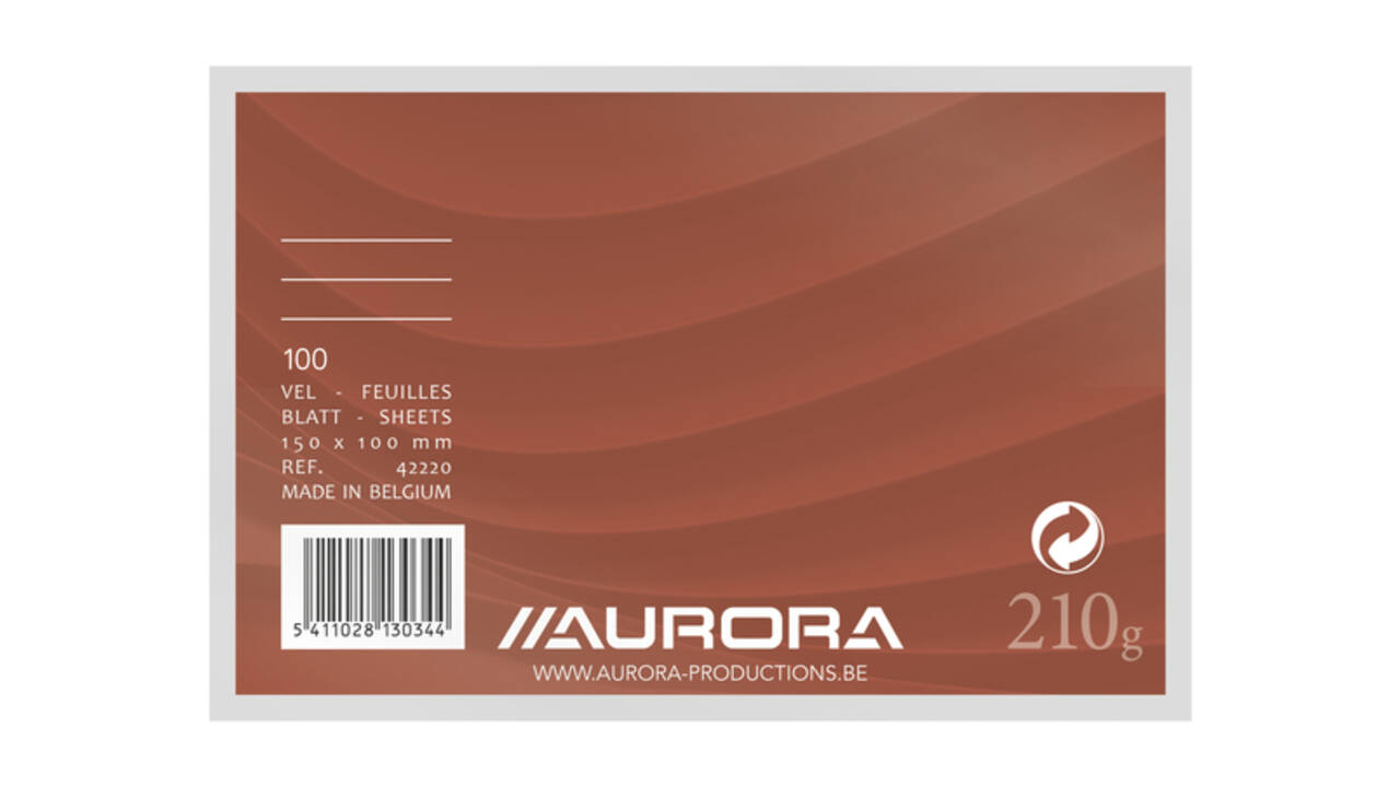 Systeemkaart Aurora 150x100mm lijn met rode koplijn 210gr wit 100 vel