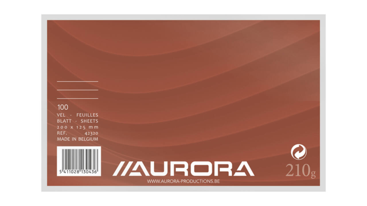 Systeemkaart Aurora 200x125mm lijn met rode koplijn 210gr wit 100 vel