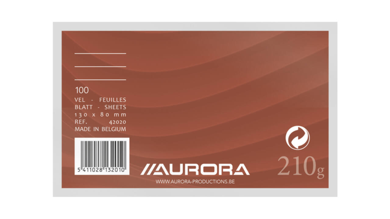 Systeemkaart Aurora 130x80mm lijn met rode koplijn 210gr wit 100 vel