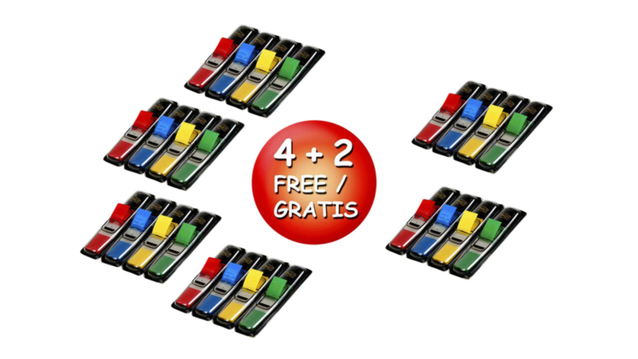 Indextabs Post-it 6834 11.9x43.1mm 4+2 gratis 35 tabs per dispenser