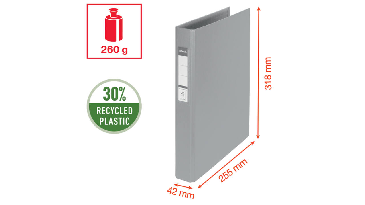 Ringband Esselte VIVIDA A4 25mm 30% gerecycled PP folie zwart