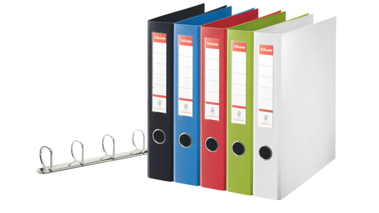 Ringband Esselte Standaard maxi 30% gerecycled PP folie wit