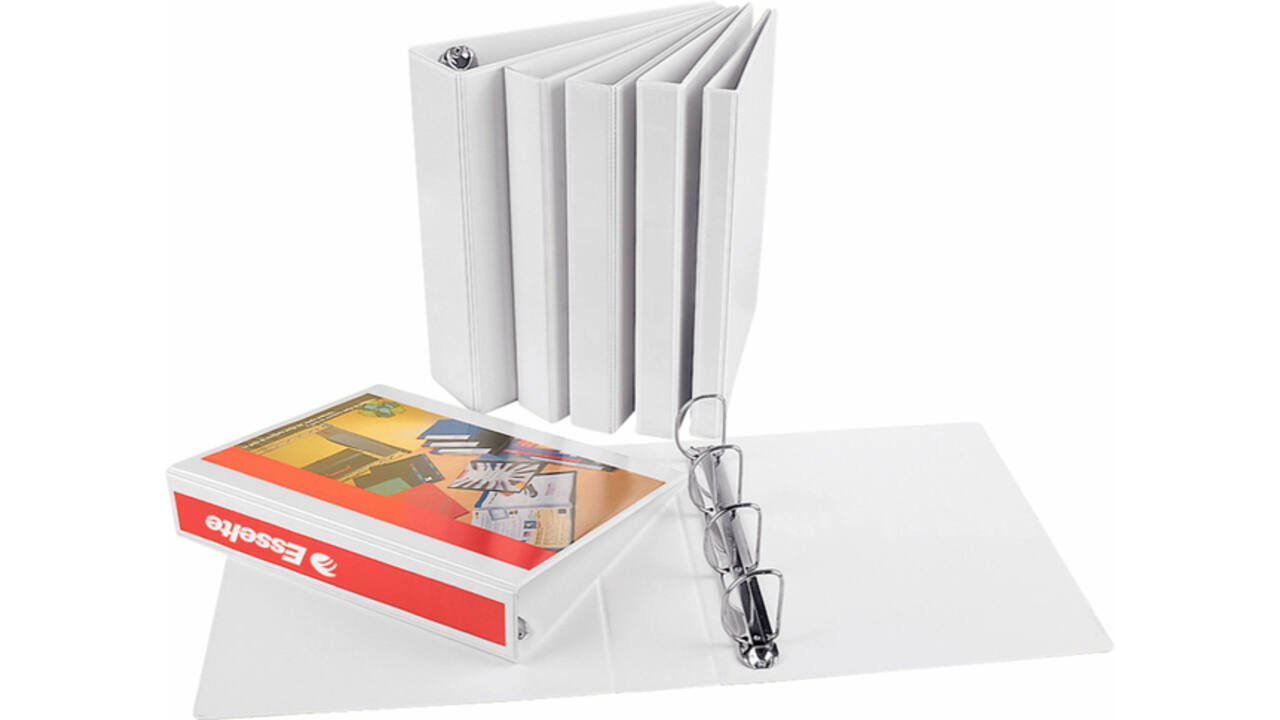 Presentatieringband Esselte panorama A5 2-rings D-mechaniek 25mm PP wit