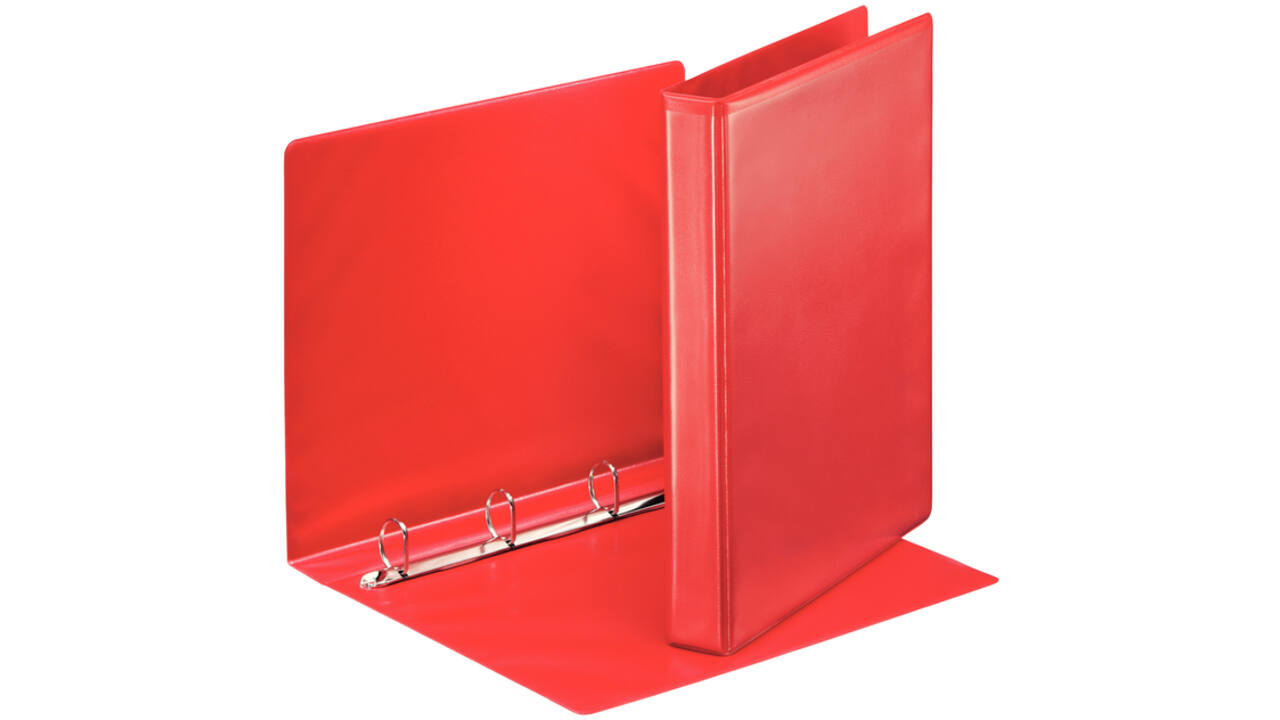 Presentatieringband Esselte Essentials panorama A4 4-rings D-mechaniek 25mm rood