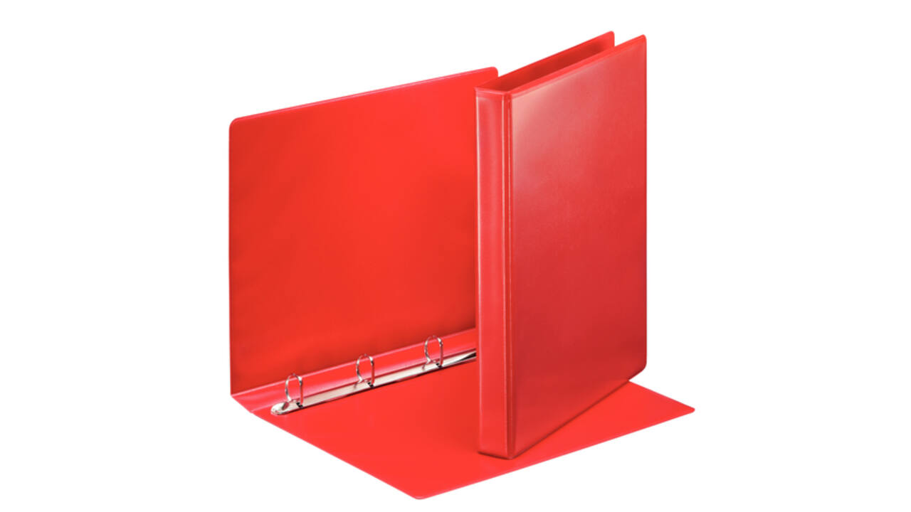Presentatieringband Esselte Essentials panorama A4 4-rings D-mechaniek 20mm rood