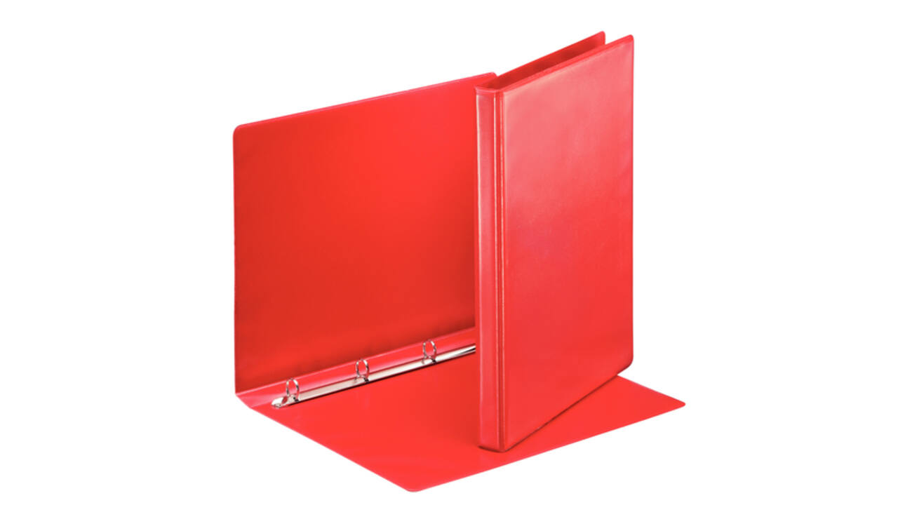 Presentatieringband Esselte Essentials panorama A4 4-rings D-mechaniek 16mm rood