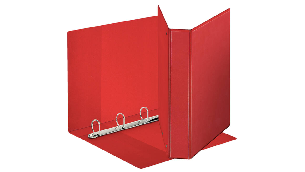 Presentatieringband Esselte panorama A4 4-rings D-mechaniek 30mm PP rood