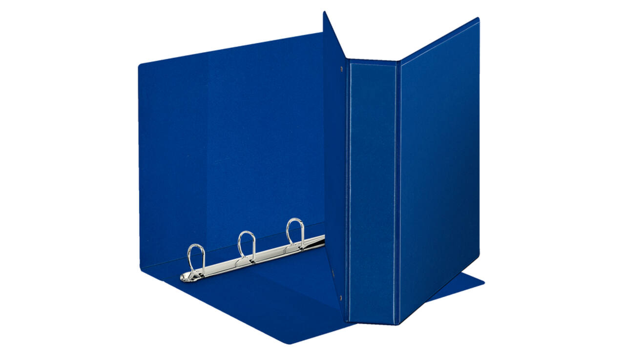 Presentatieringband Esselte panorama A4 4-rings D-mechaniek 30mm PP blauw