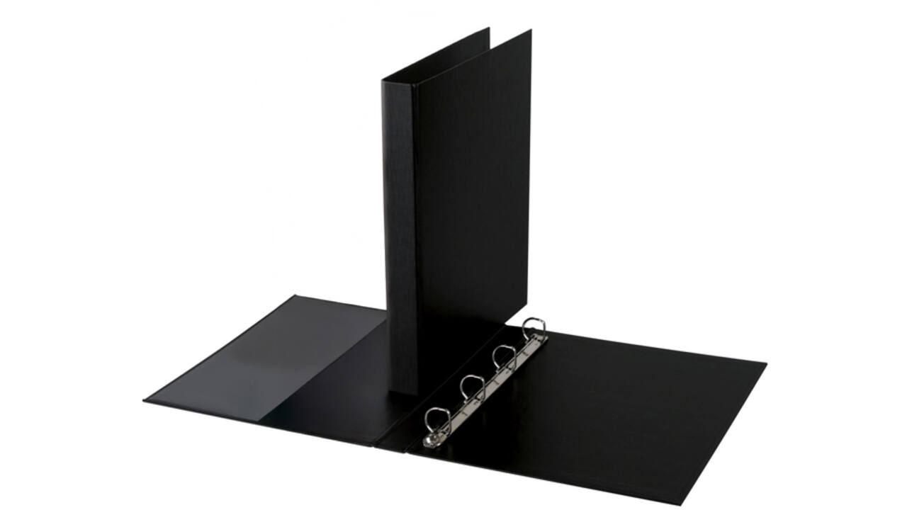 Ringband Quantore A4 4-rings D-mech 20mm PP zwart