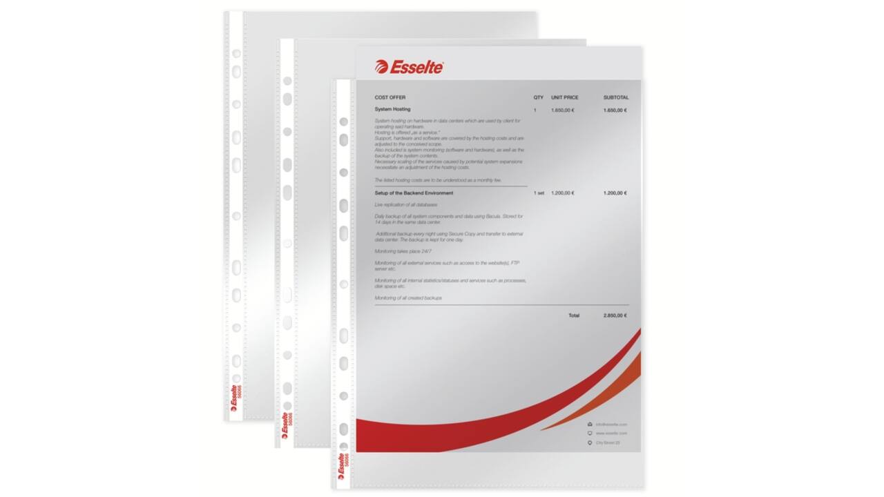 Showtas Esselte copy safe 0.06mm PP A4 glashelder 100 stuks