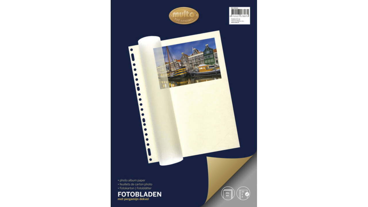 Interieur Multo fotobladen A4 23-gaats met dekvel chamois 20 vel