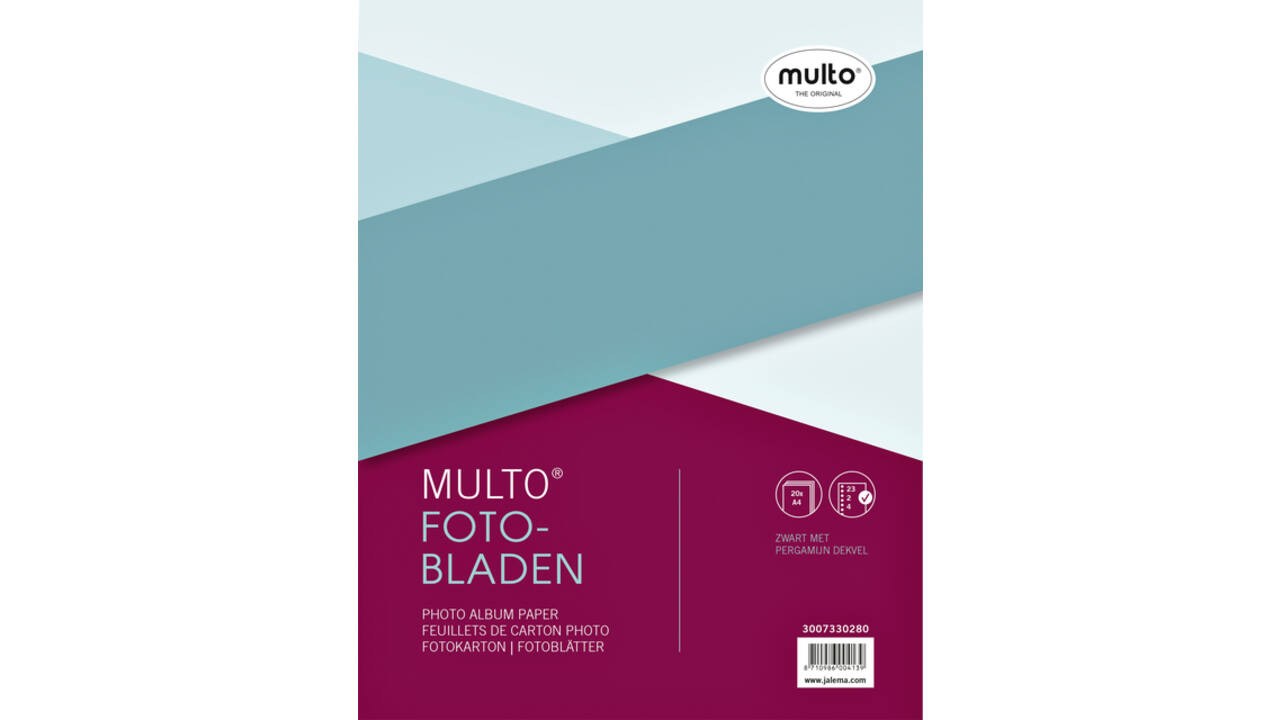 Interieur Multo fotobladen A4 23-gaats met dekvel zwart 20 vel