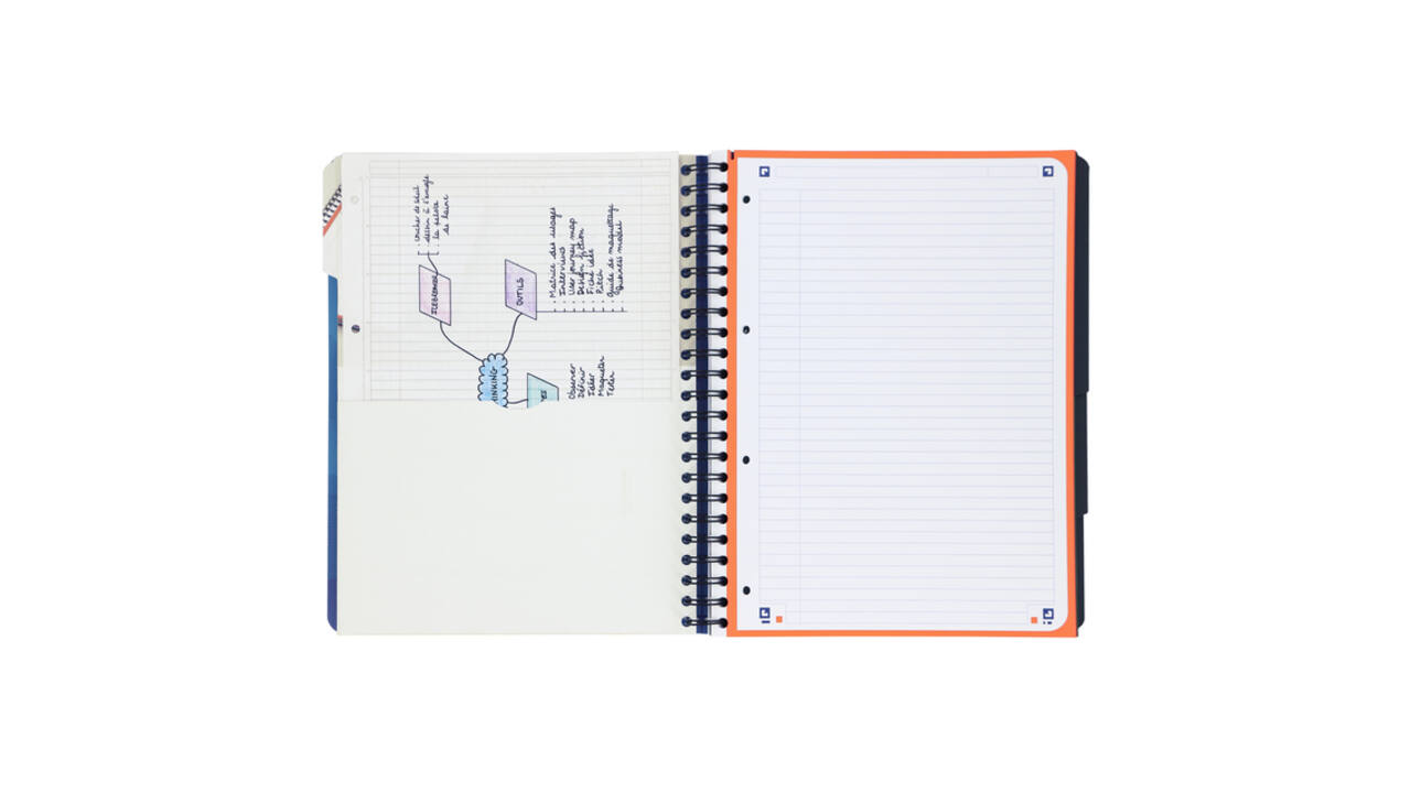 Projectboek Oxford School A4+ lijn 4-gaats 240 pagina's 80gr blauw