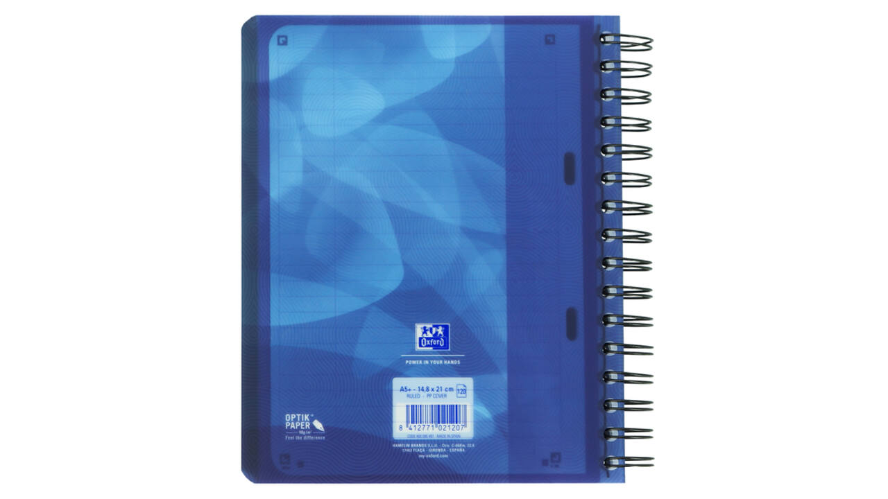 Projectboek Oxford School A5+ lijn 6-gaats 240 pagina's 80gr blauw