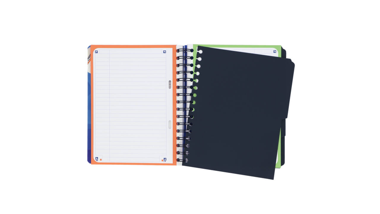 Projectboek Oxford School A5+ lijn 6-gaats 240 pagina's 80gr blauw