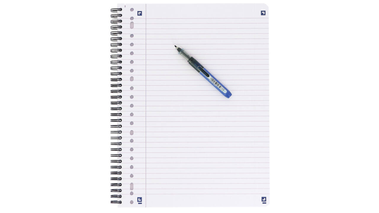 Collegeblok Oxford School A4+ lijn 23-gaats 160 pagina's 80gr zwart