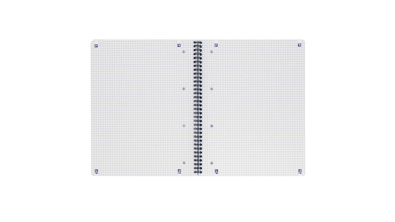 Collegeblok Oxford A4+ ruit 5x5mm 4-gaats 180 pagina's 80gr zwart