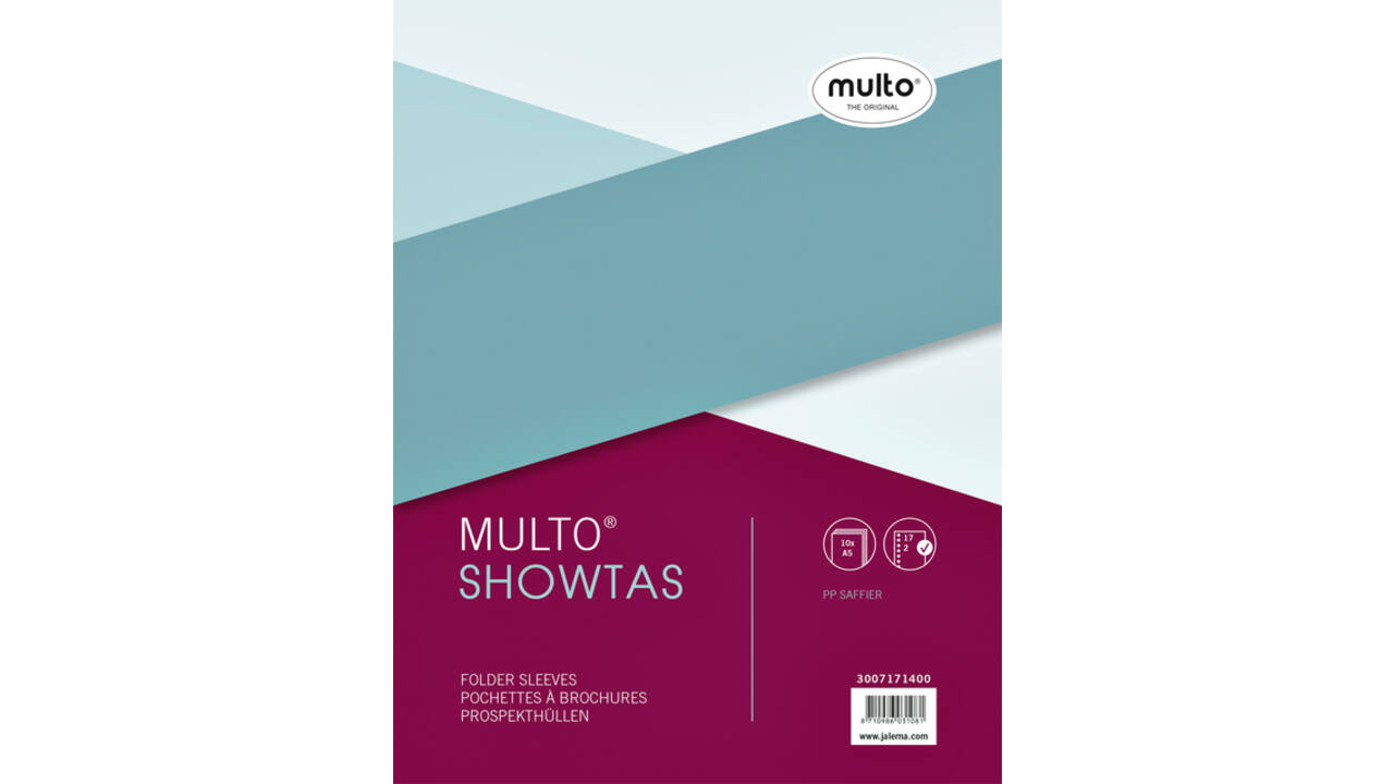 Showtas Multo A5 17-gaats PP 0.08mm nerf 10 stuks