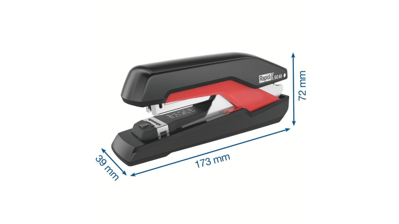 Bureaunietmachine Rapid Supreme fullstrip S1O60 60 vel zwart/rood