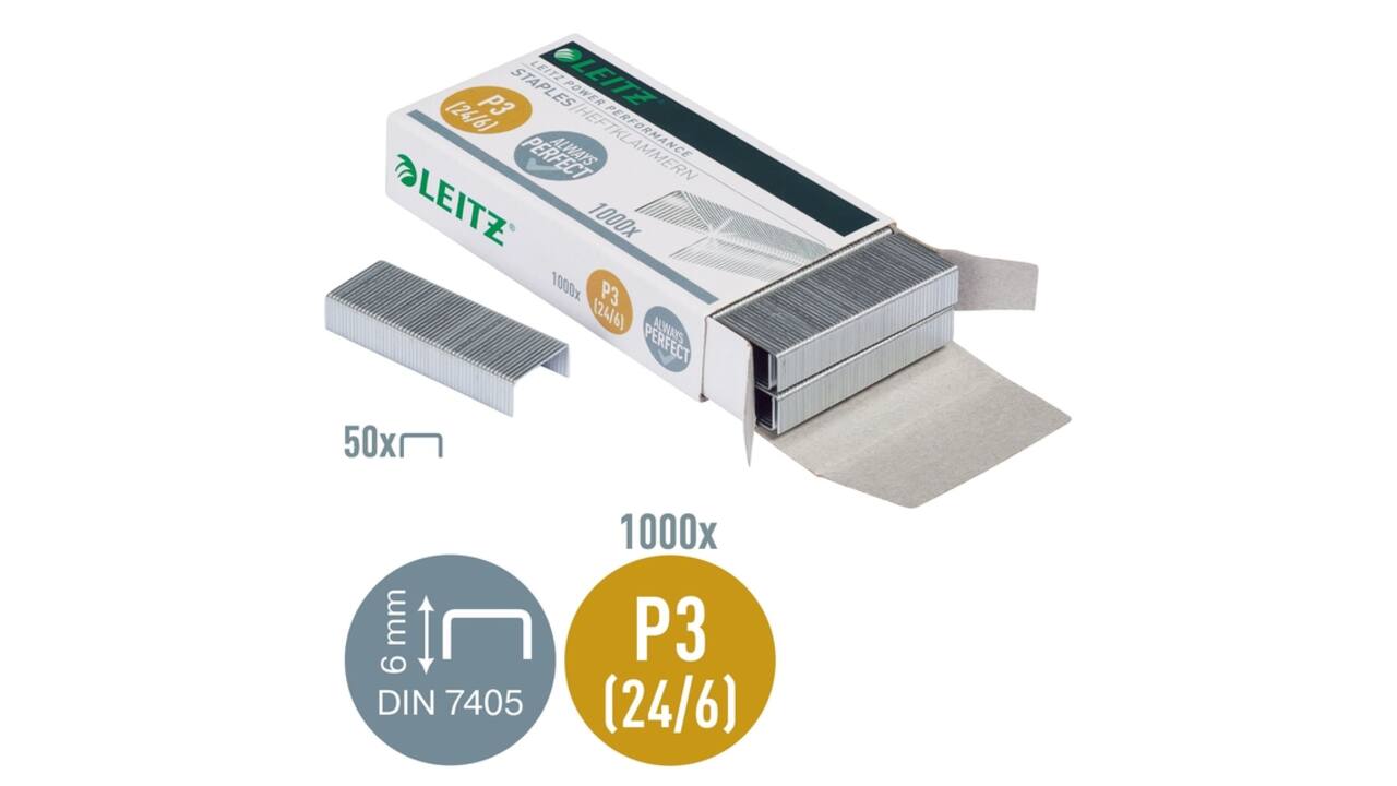 Nieten Leitz 24/6 verzinkt 1000 stuks
