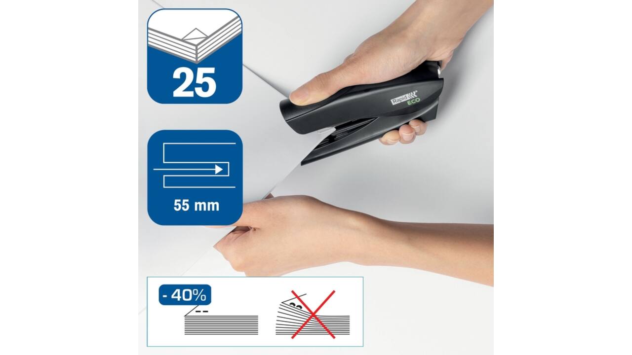 Nietmachine Rapid Fashion Eco half-strip 25 vel zwart