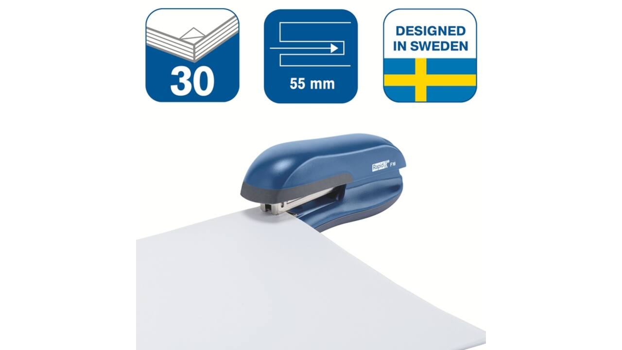 Bureaunietmachine Rapid Fashion full-strip F16 20 vel blauw