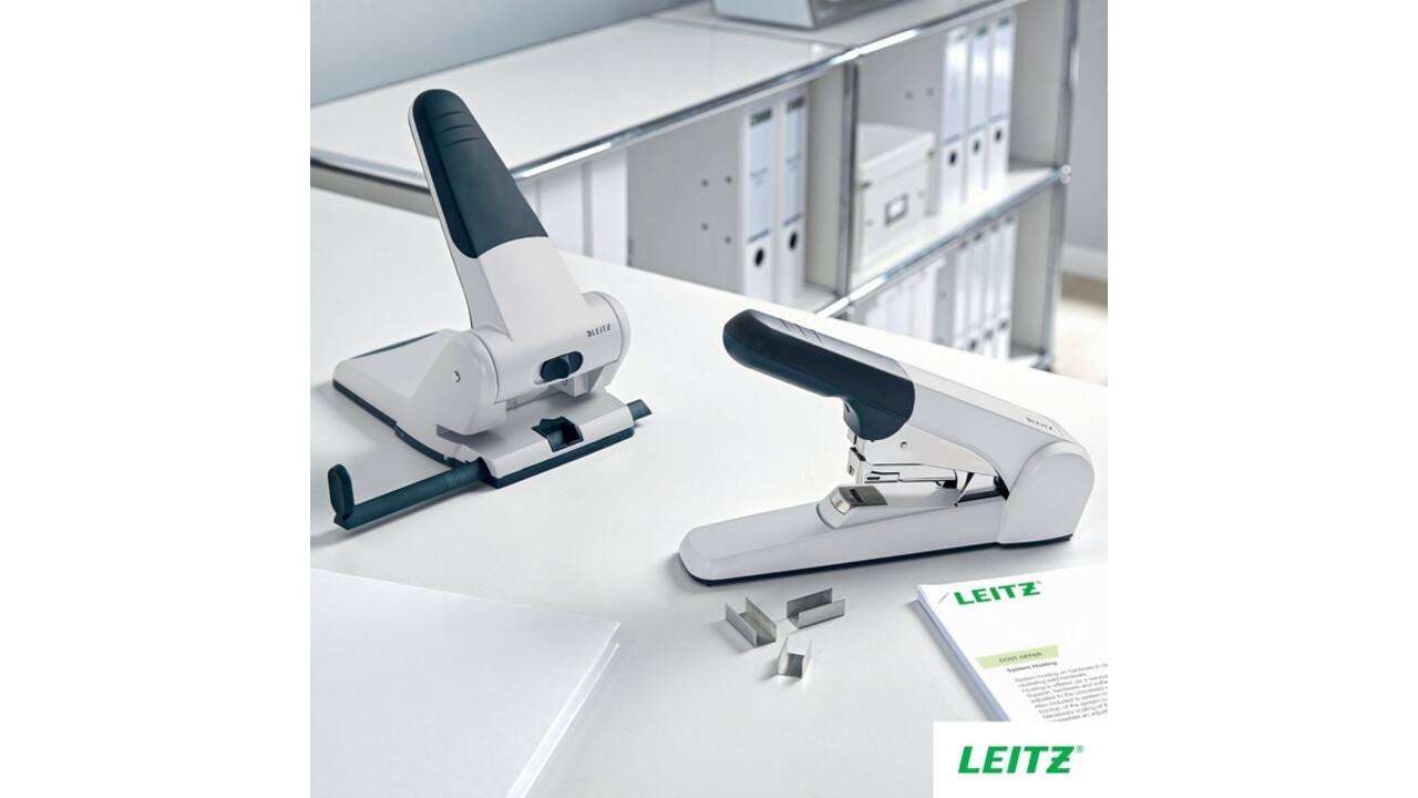 Nietmachine Leitz Heavy Duty Flat Clinch 60 vel zilver