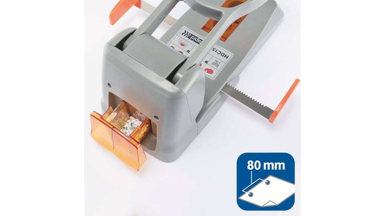 Perforator Rapid Supreme HDC150/2 heavy duty 2-gaats 150 vel zilver/oranje
