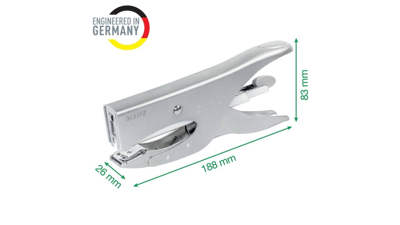 Niettang Leitz achterlaadmodel P3 40 vel zilver