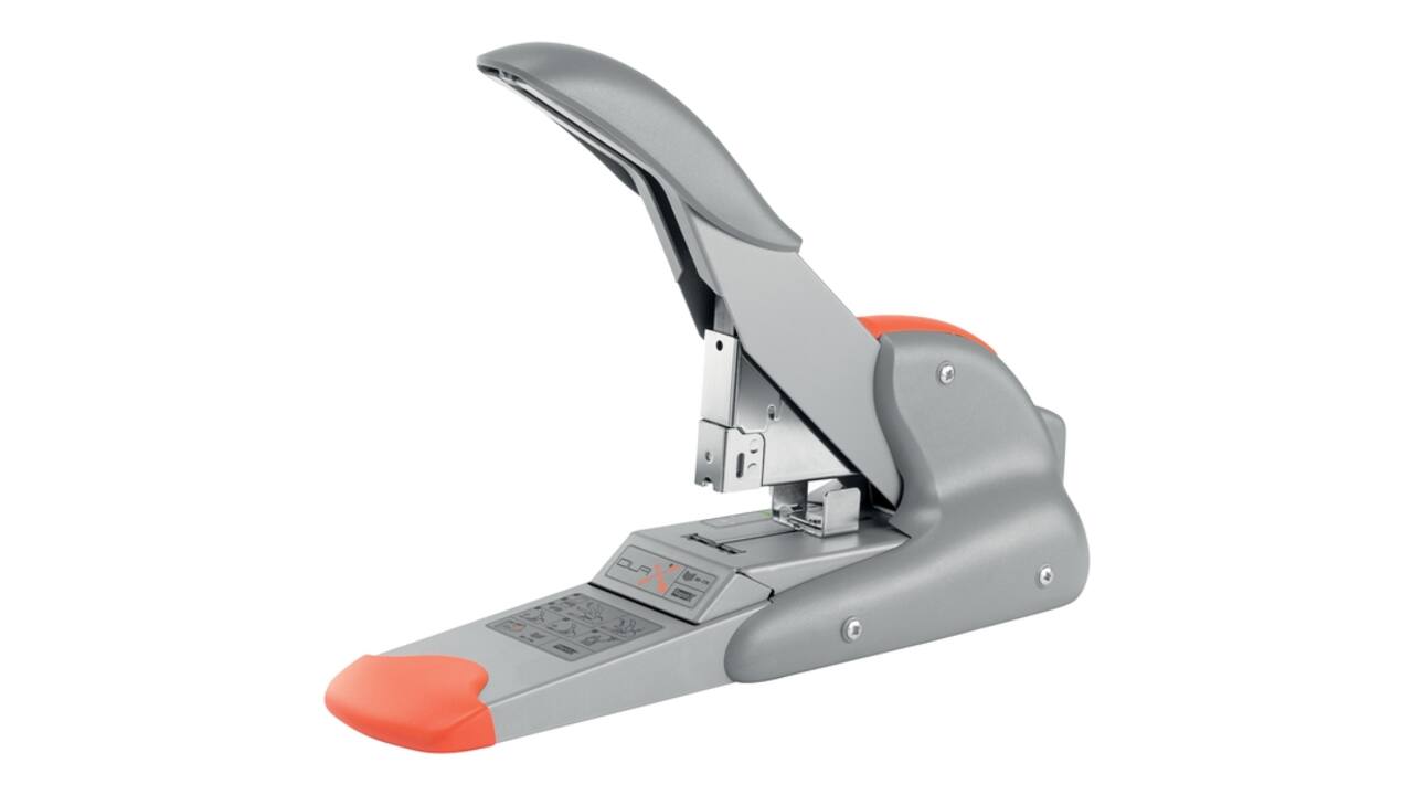 Nietmachine Rapid Supreme duax heavy duty 170 vel zilver/oranje