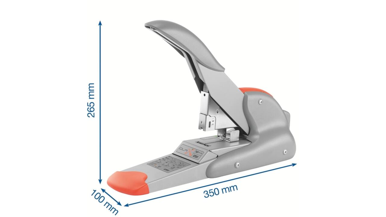 Nietmachine Rapid Supreme duax heavy duty 170 vel zilver/oranje