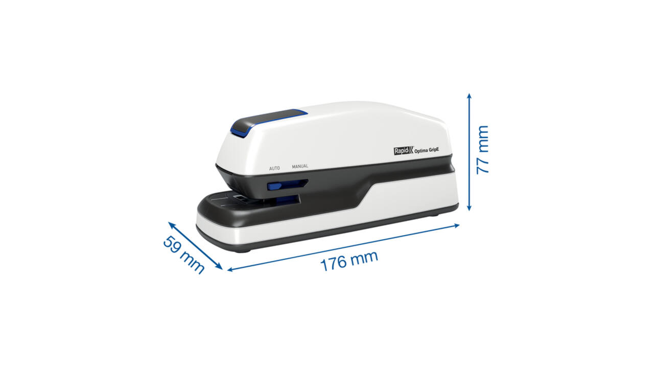 Nietmachine elektrisch Rapid Optima Grip 20vel wit/zwart